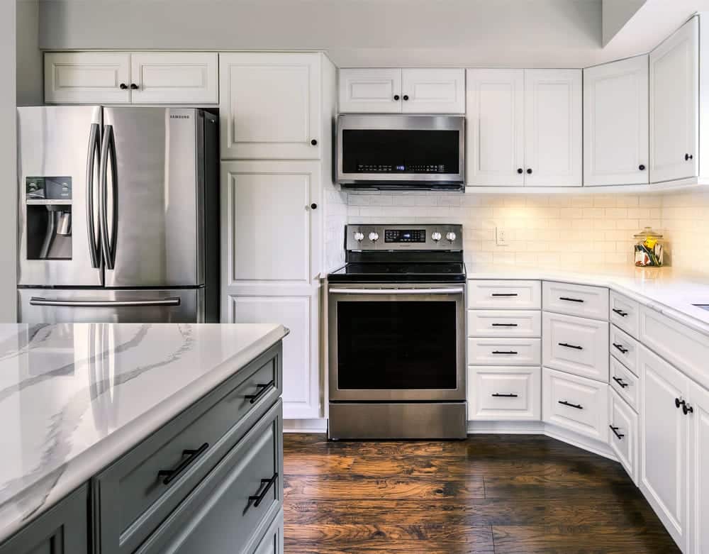 Remodeled kitchen with a stand-alone range