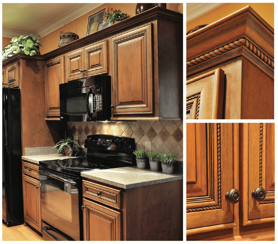 Kitchen upgrade with solid wood cabinets in select cherry wood