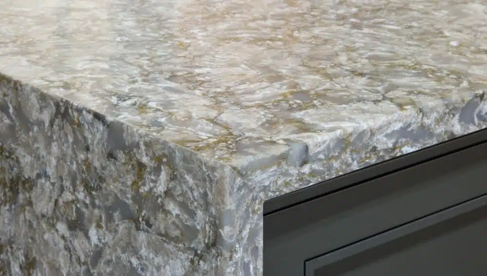 Waterfall Style Countertop with Flat Edge