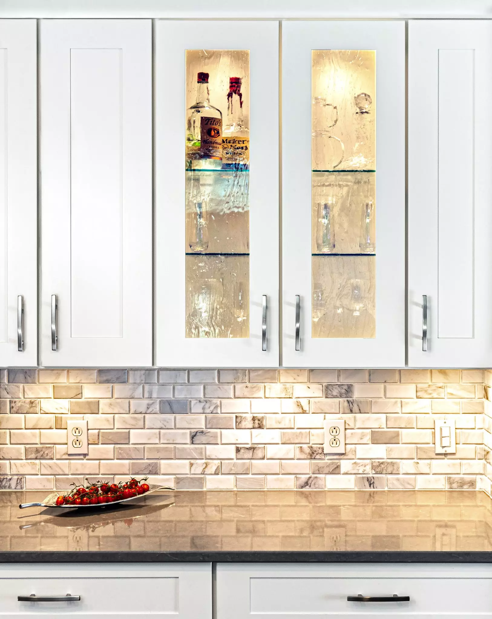 Drawer Bank White Modern Transitional Kitchen Medina Ohio