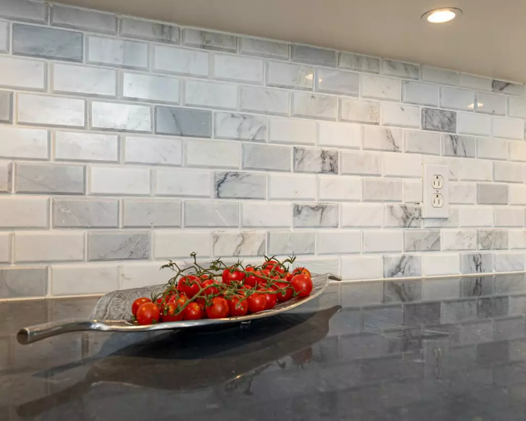 Backsplash White Modern Transitional Kitchen Medina Ohio