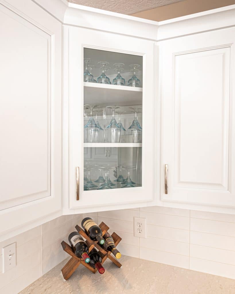 Glass Cabinet Old White Traditional Kitchen Medina Ohio