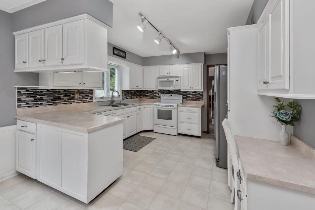 Traditional White Birch Kitchen after Cabinet refacing and upgrades