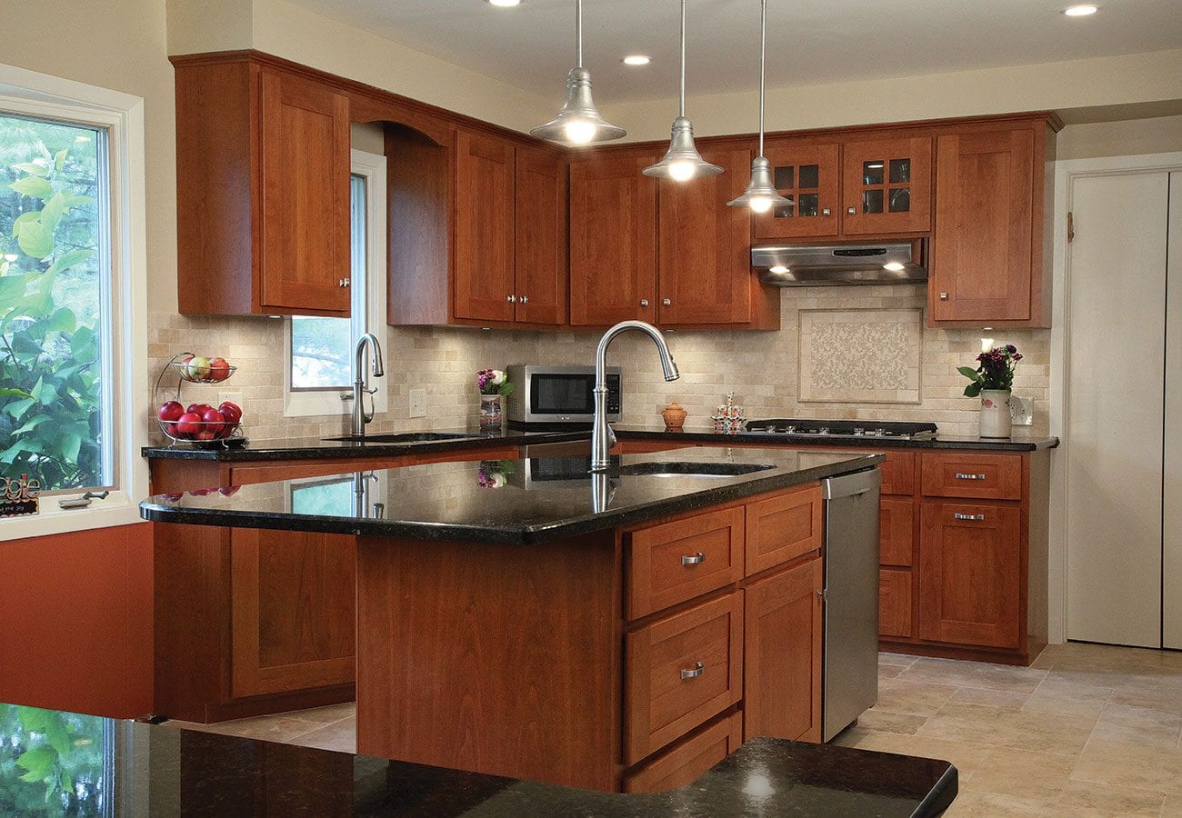 Modern brown kitchen cabinets