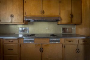faded old kitchen cabinets 