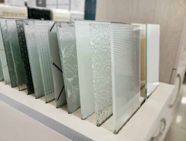 Samples of tampered glass for kitchen facades.