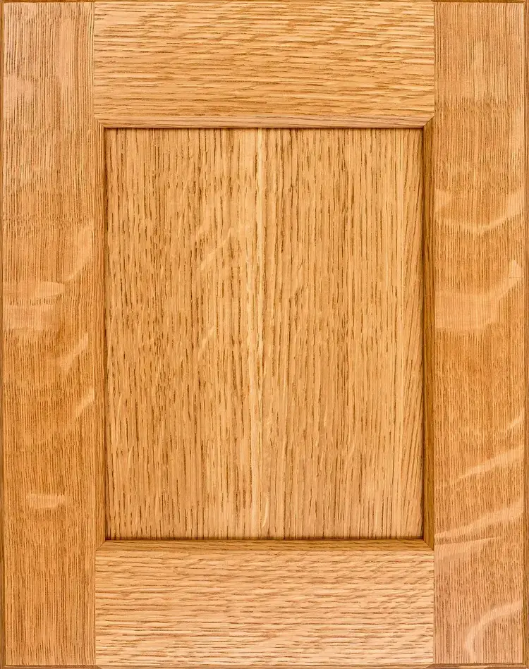 Sample of quarter sawn white oak cabinet wood style.