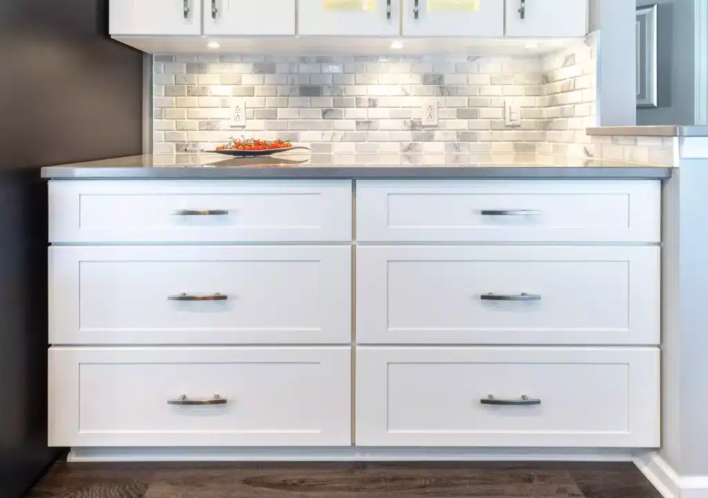 Drawer Bank White Modern Transitional Kitchen