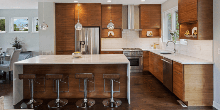 Solid wood for kitchen cabinets.