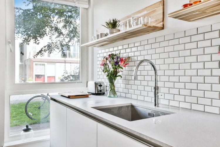 White kitchen backsplash upgrade