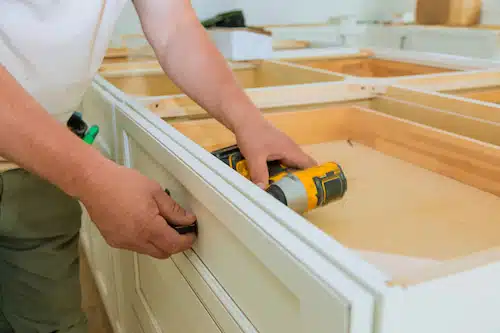 cabinet refacing with high quality materials. Professional installing cabinet handles