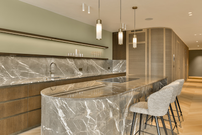 elegant kitchen with marble countertop design
