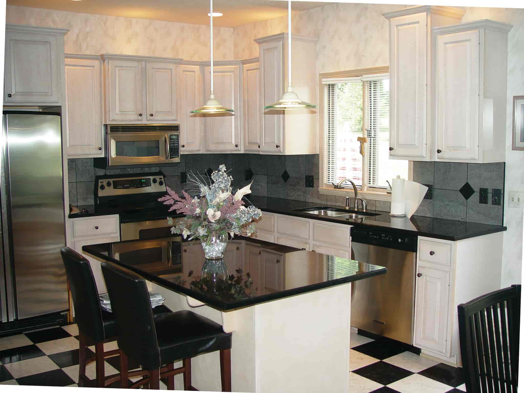 black and white modern solid wood kitchen
