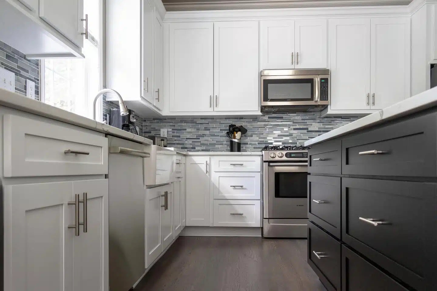 A remodeled kitchen.